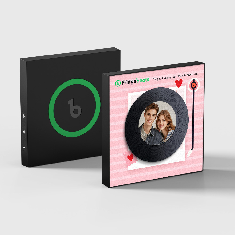 Custom Music and Photo Fridge Magnet NFC Song Fridge Magnets Pink Gifts for Couple