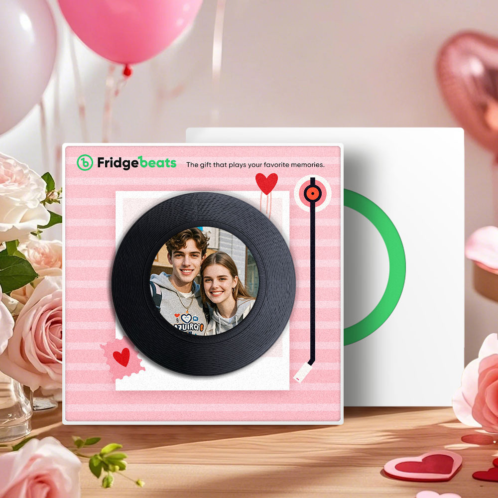 Custom Music and Photo Fridge Magnet NFC Song Fridge Magnets Pink Gifts for Couple - auphotoblanket