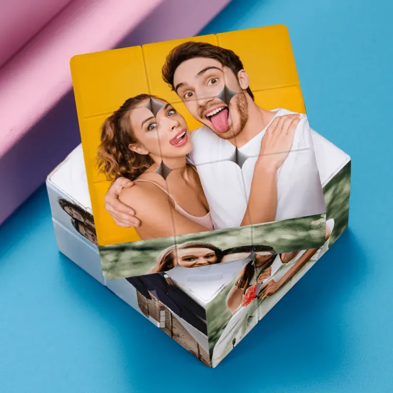 Anniversary Memorial Gifts Custom Rubic's Cube Valentine's Day Gift - auphotoblanket