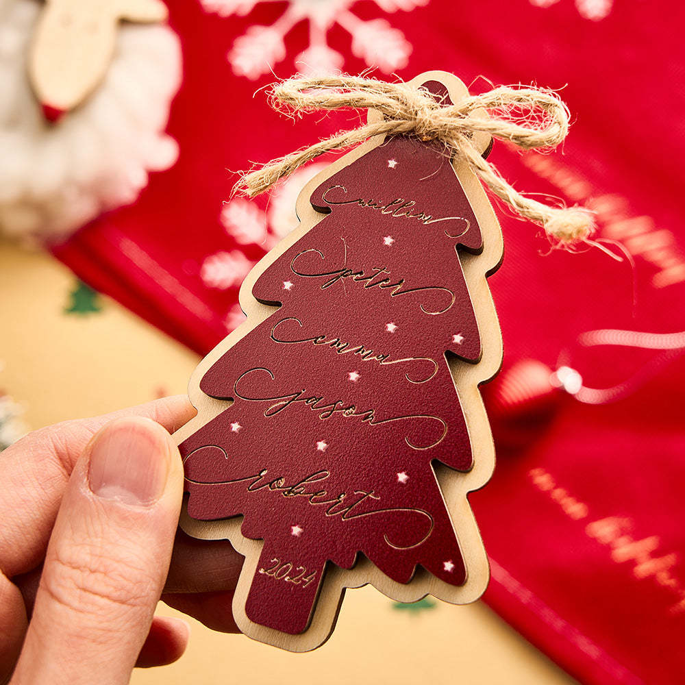 Personalized Family Christmas Ornament Christmas Tree with Family Names Ornament - auphotoblanket