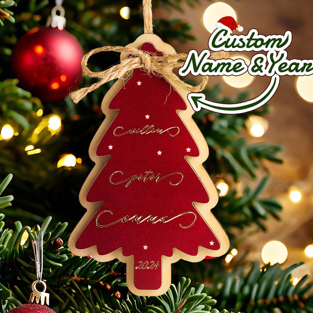 Personalized Family Christmas Ornament Christmas Tree with Family Names Ornament - auphotoblanket