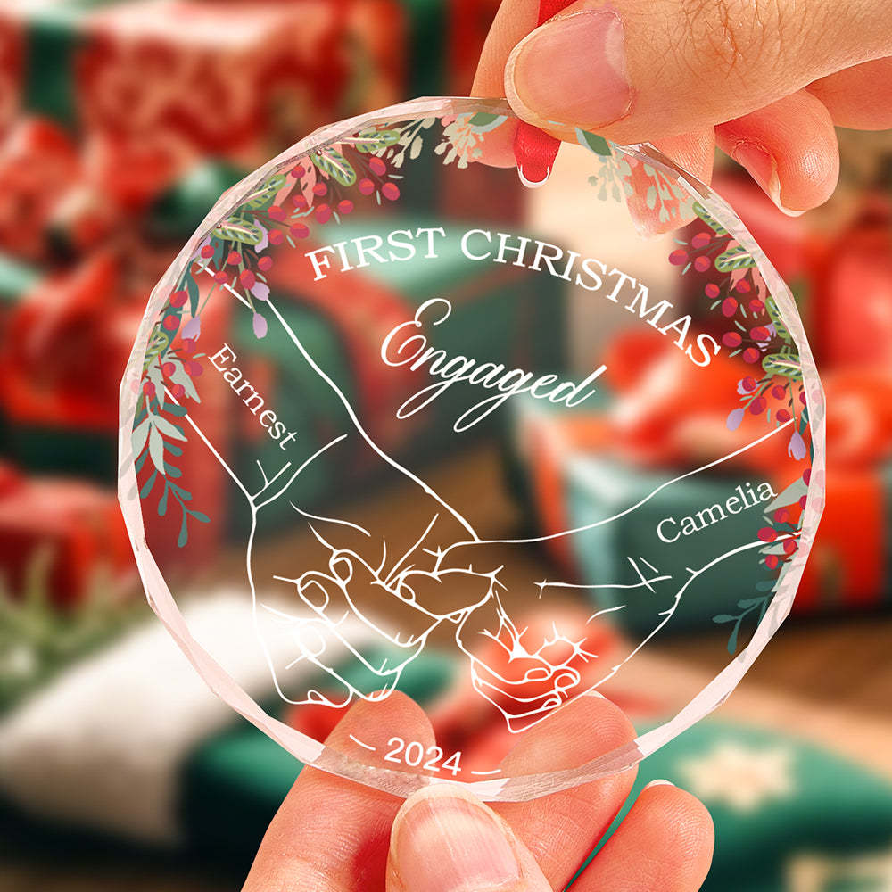 Personalized Holding Hands Ornament First Christmas Ornament Gift for Couple - auphotoblanket