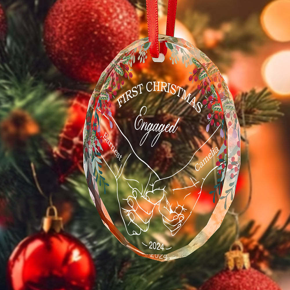 Personalized Holding Hands Ornament First Christmas Ornament Gift for Couple - auphotoblanket