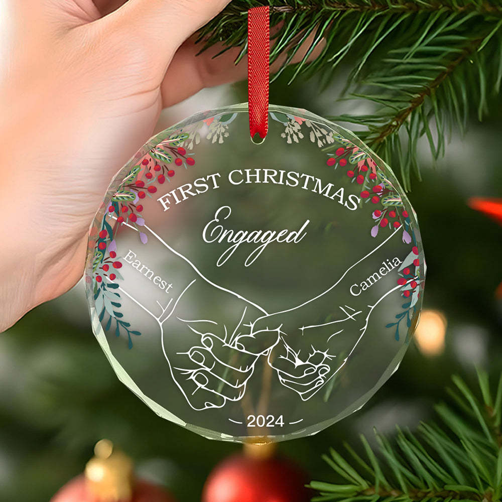 Personalized Holding Hands Ornament First Christmas Ornament Gift for Couple - auphotoblanket