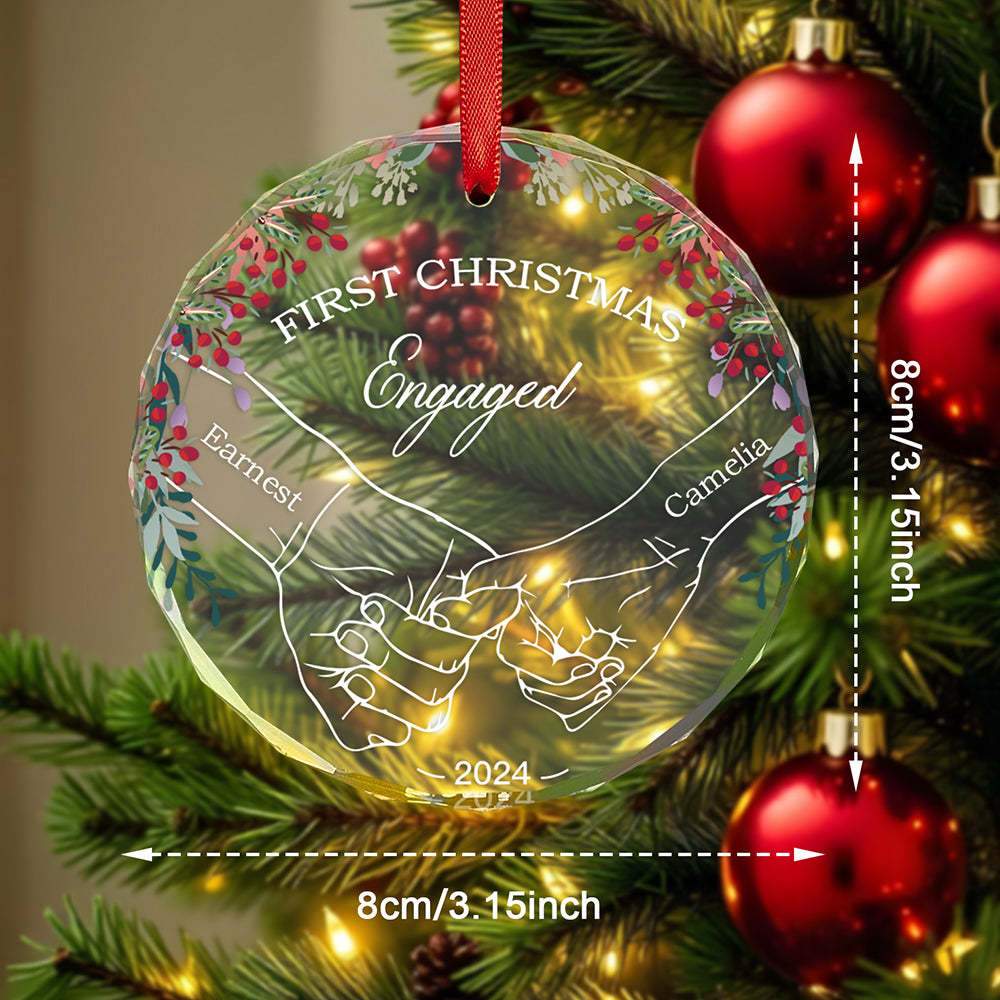 Personalized Holding Hands Ornament First Christmas Ornament Gift for Couple - auphotoblanket