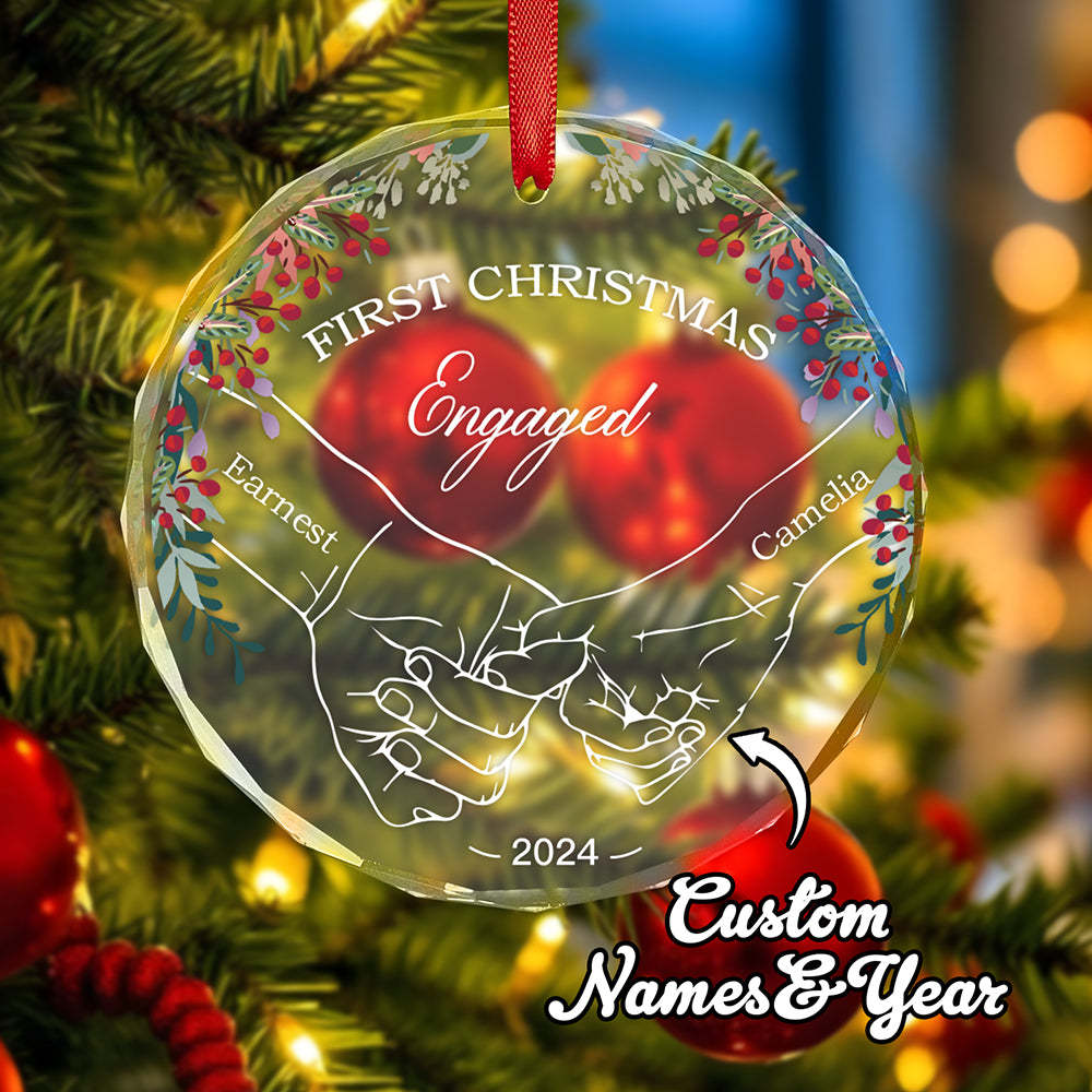 Personalized Holding Hands Ornament First Christmas Ornament Gift for Couple - auphotoblanket