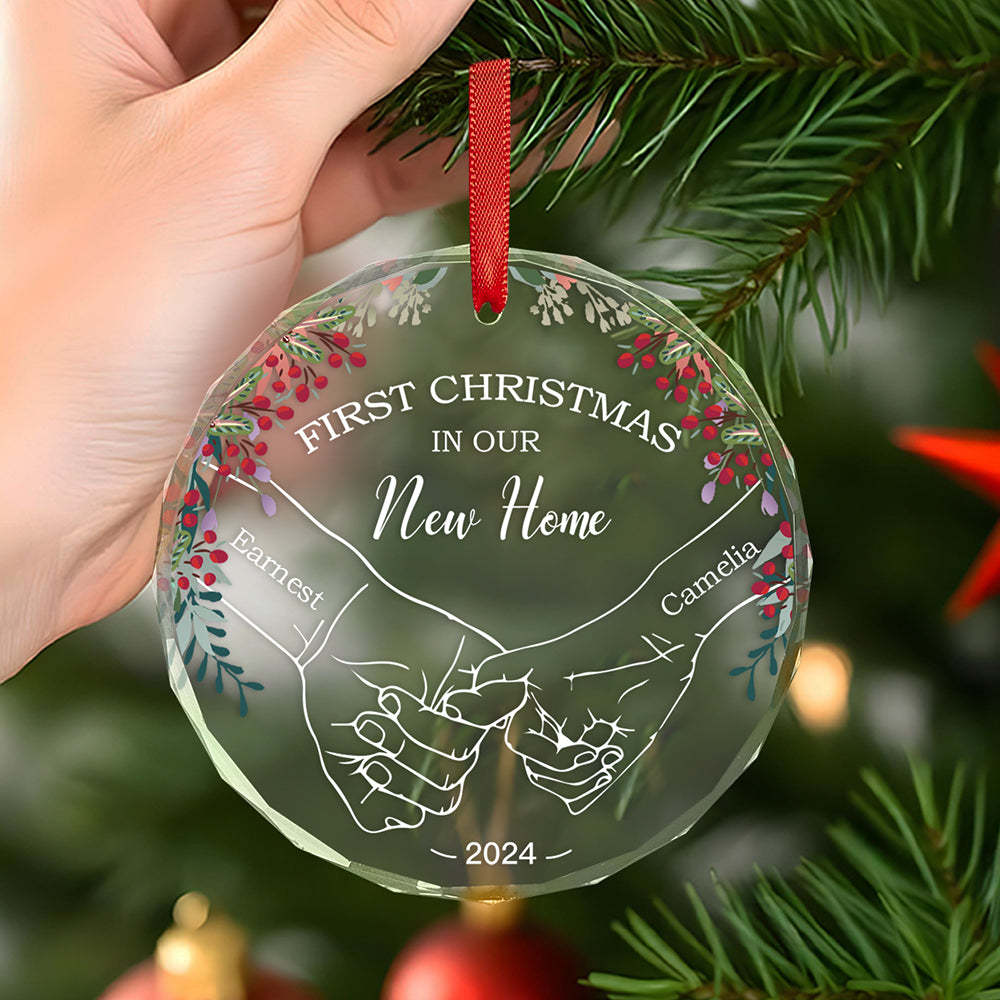 Personalized Holding Hands Ornament First Christmas Ornament Gift for Couple - auphotoblanket