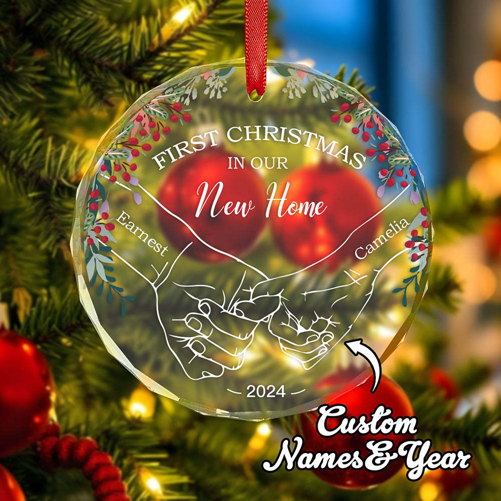Personalized Holding Hands Ornament First Christmas Ornament Gift for Couple - auphotoblanket