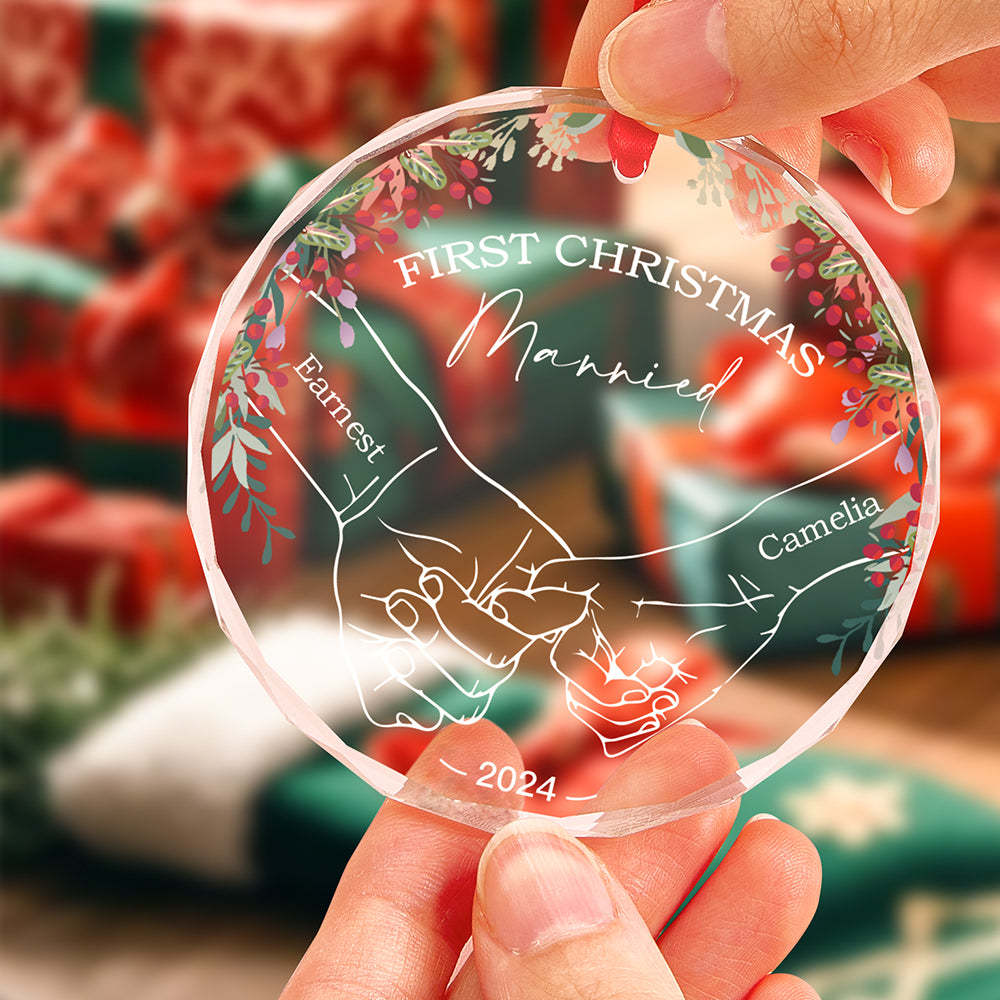 Personalized Holding Hands Ornament First Christmas Ornament Gift for Couple - auphotoblanket