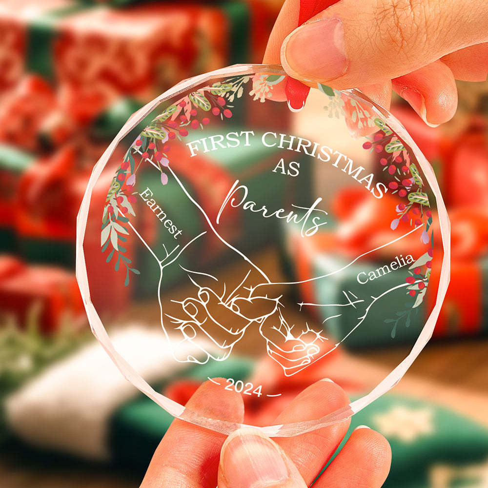 Personalized Holding Hands Ornament First Christmas Ornament Gift for Couple - auphotoblanket
