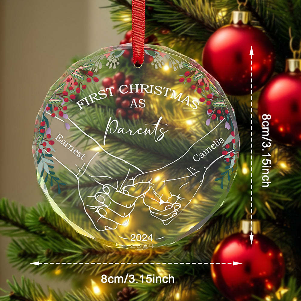 Personalized Holding Hands Ornament First Christmas Ornament Gift for Couple - auphotoblanket