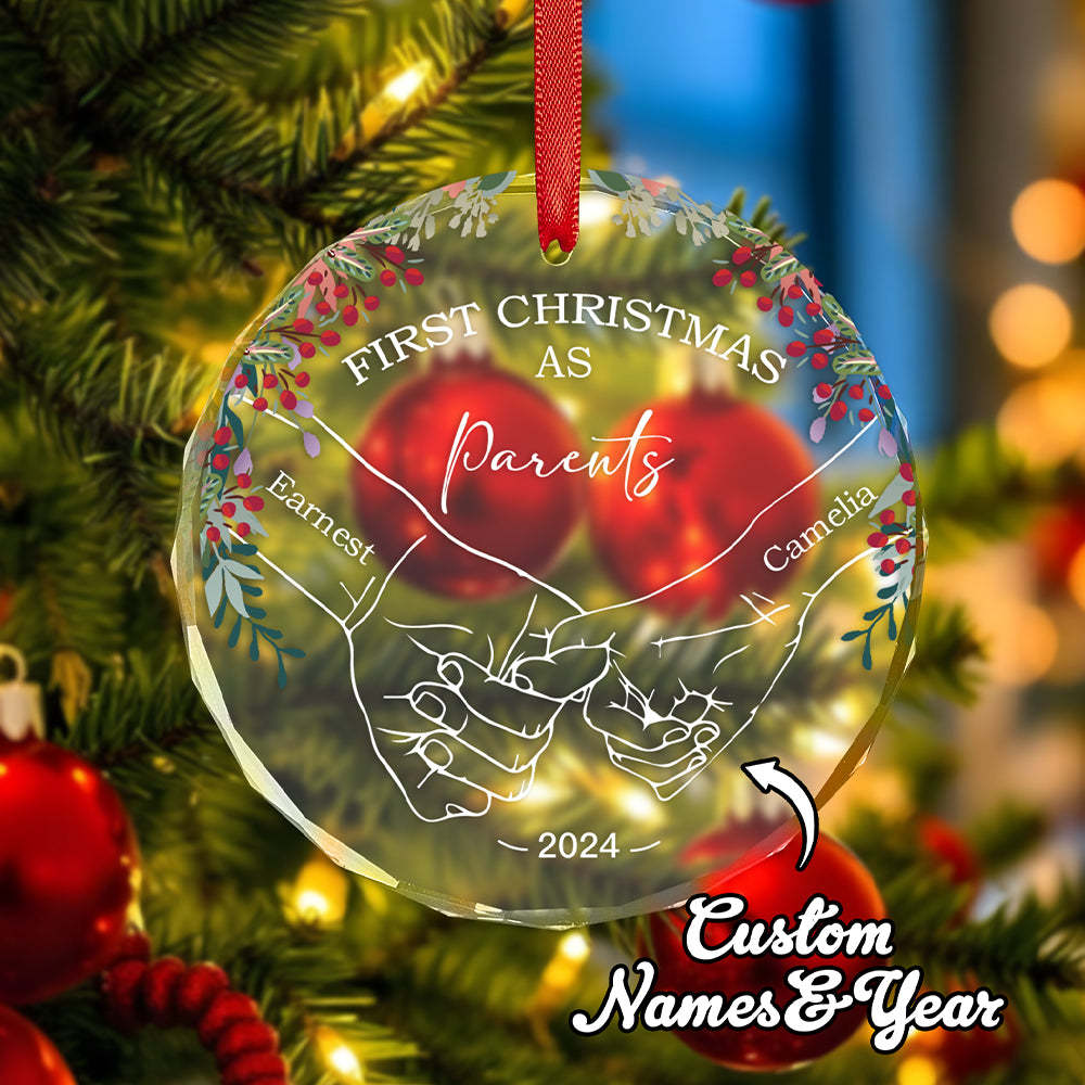 Personalized Holding Hands Ornament First Christmas Ornament Gift for Couple - auphotoblanket