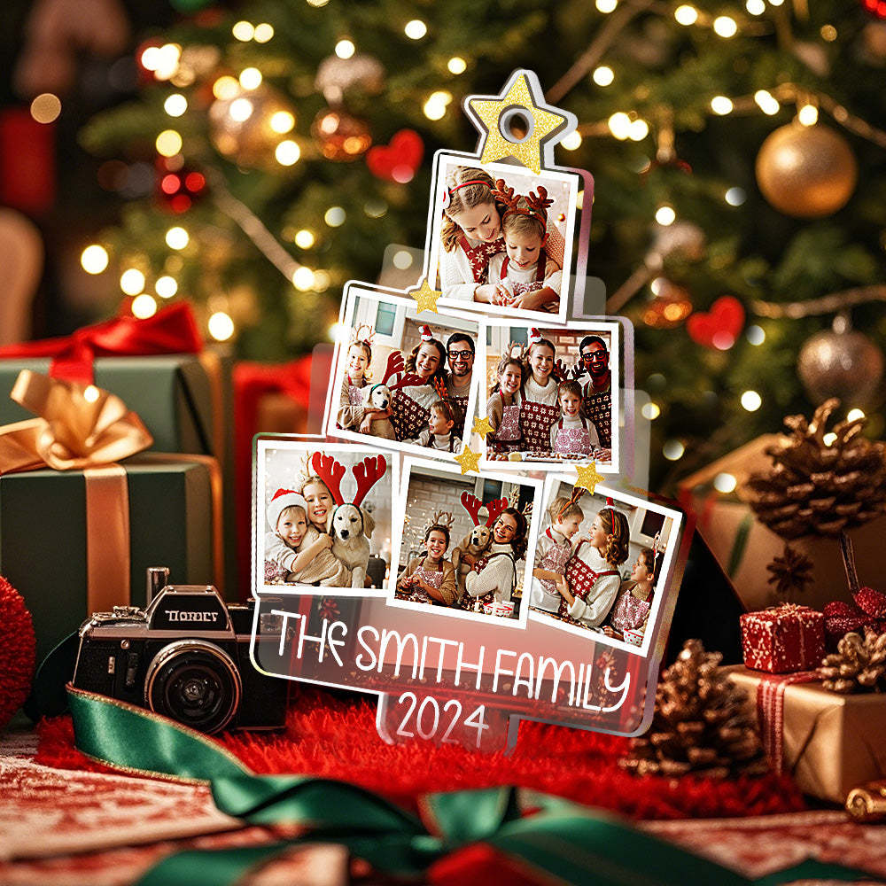 Personalized Photo Christmas Tree Ornament Custom Ornament Christmas Gift for Family - auphotoblanket