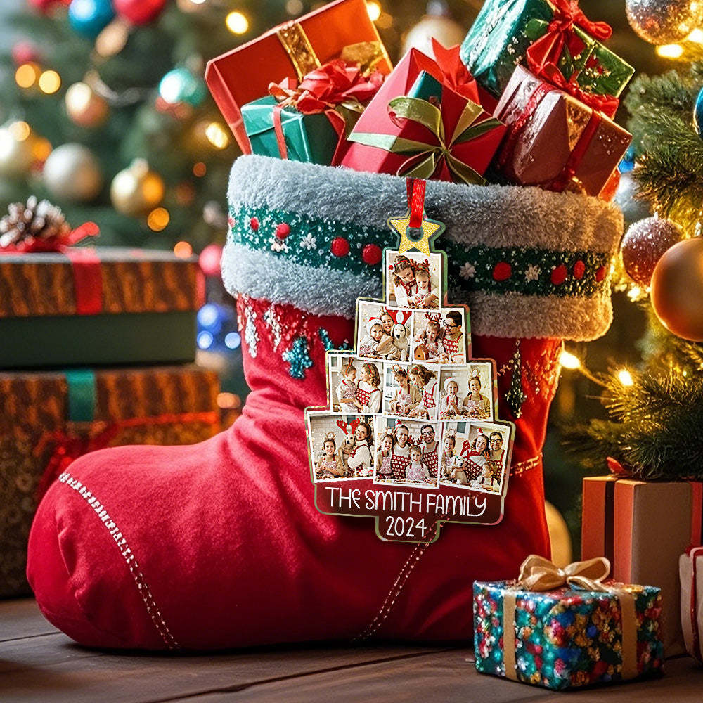 Personalized Photo Christmas Tree Ornament Custom Ornament Christmas Gift for Family - auphotoblanket