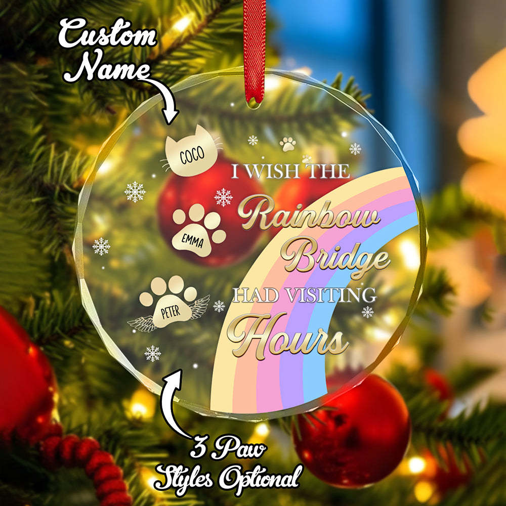 Custom Memorial Ornament I Wish The Rainbow Bridge Had Visiting Hours Ornament Gift for Pet Owners - auphotoblanket