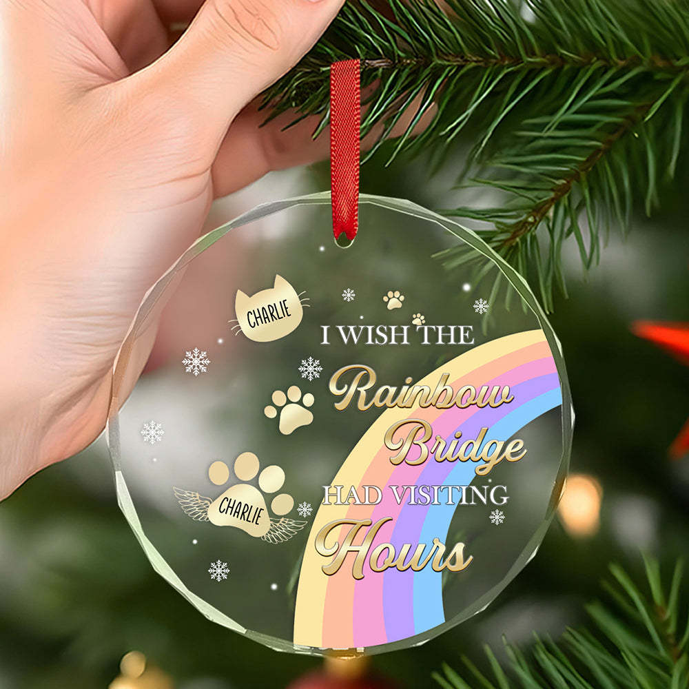 Custom Memorial Ornament I Wish The Rainbow Bridge Had Visiting Hours Ornament Gift for Pet Owners - auphotoblanket