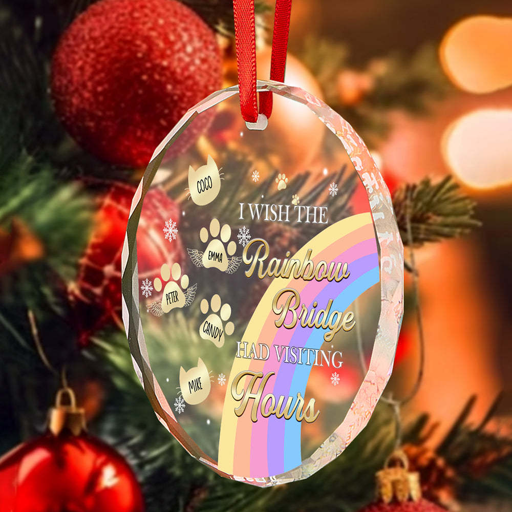 Custom Memorial Ornament I Wish The Rainbow Bridge Had Visiting Hours Ornament Gift for Pet Owners - auphotoblanket