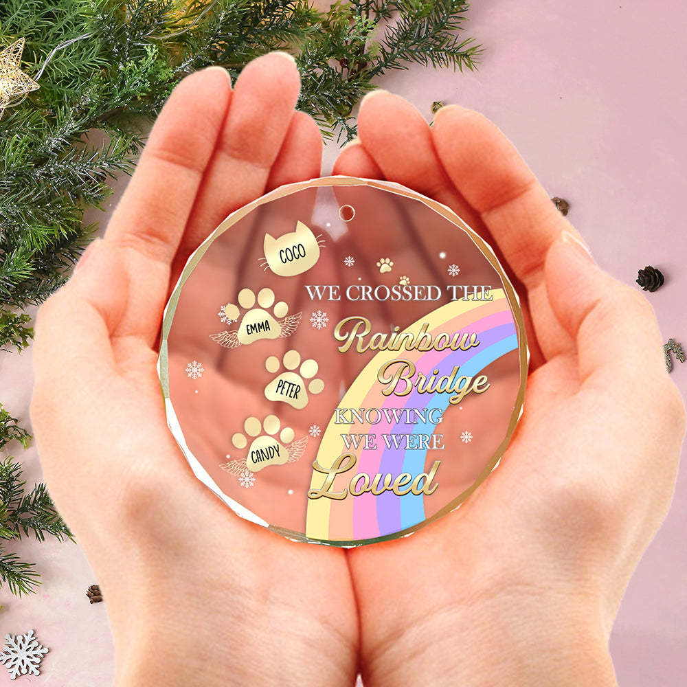 Custom Memorial Ornament I Crossed The Rainbow Bridge Knowing I Was Loved Christmas Ornament Gift for Pet Lovers - auphotoblanket