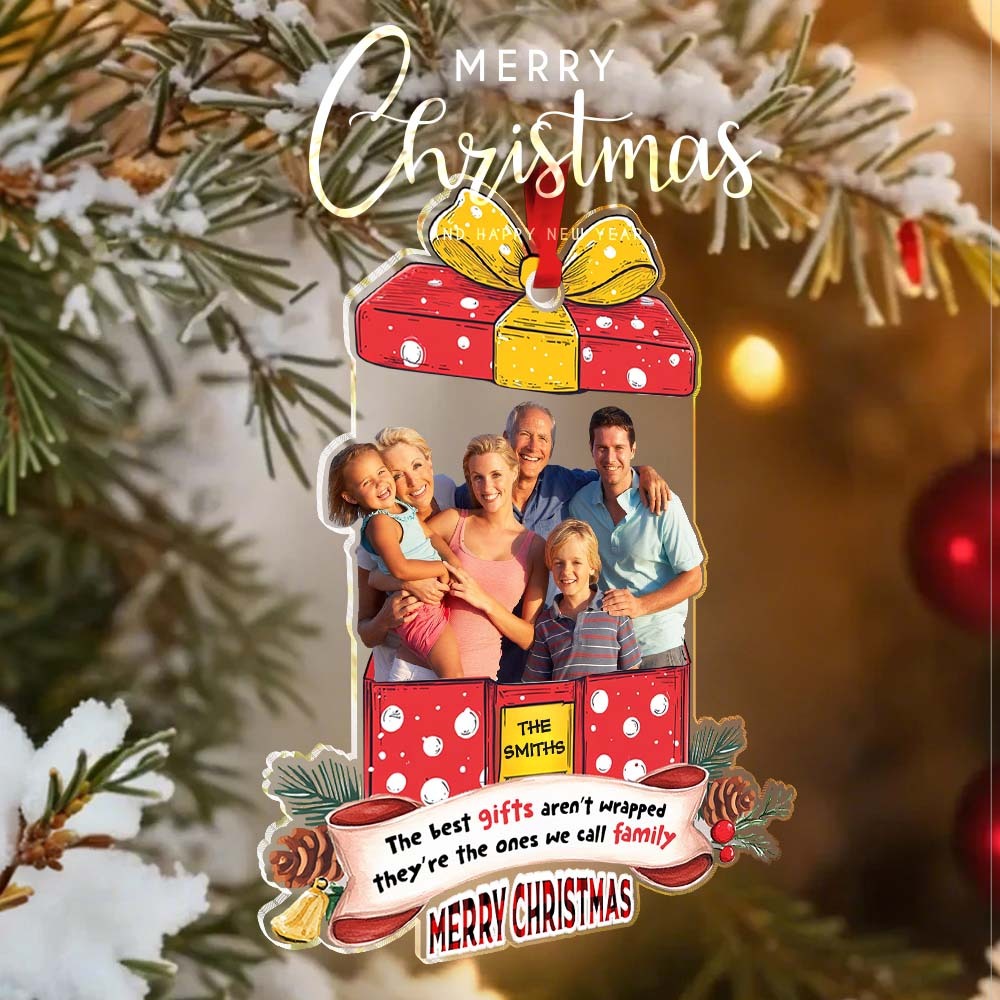 Personalized Photo Family Ornament Christmas Gift for Family - auphotoblanket