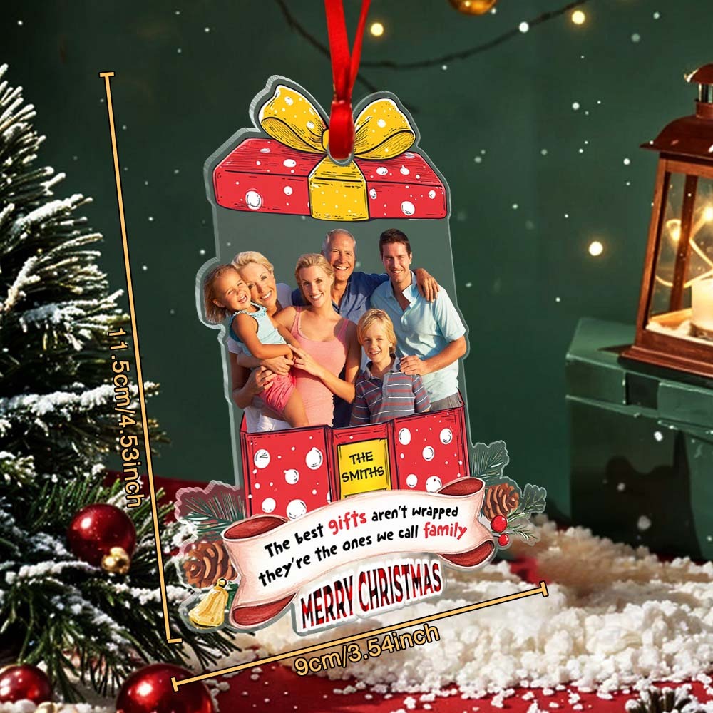 Personalized Photo Family Ornament Christmas Gift for Family - auphotoblanket
