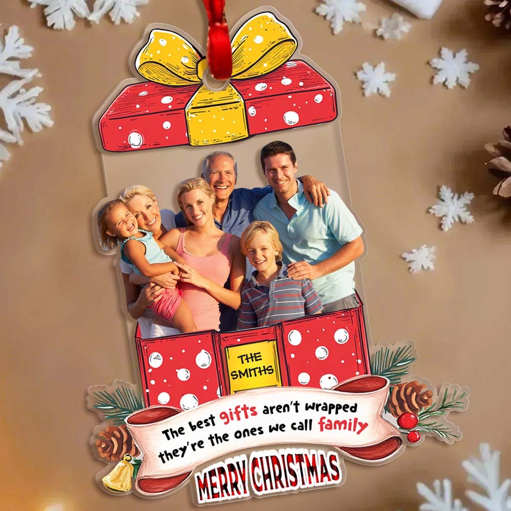 Personalized Photo Family Ornament Christmas Gift for Family - auphotoblanket