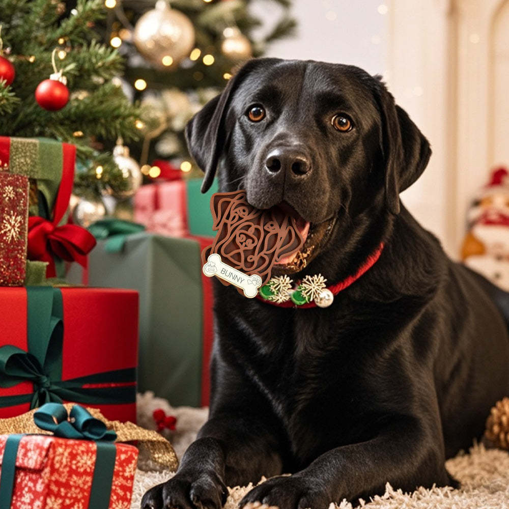 Personalized Line Art Dog with Name Christmas Ornament Christmas Gift for Dog Lover - auphotoblanket