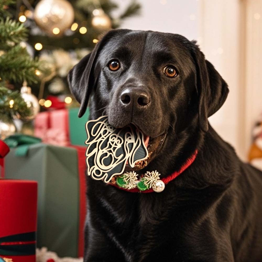 Personalized Line Art Dog Christmas Ornament Christmas Gift for Dog Lover - auphotoblanket