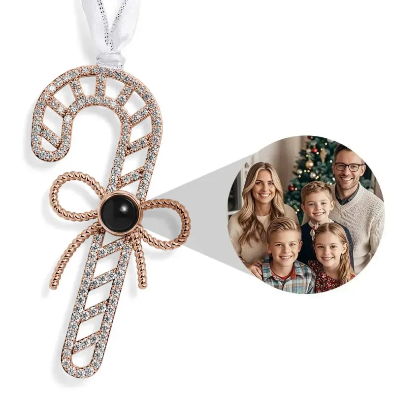 Personalized Pink Snowflake Photo Ornament Custom Projection Ornaments Christmas Gifts - auphotoblanket