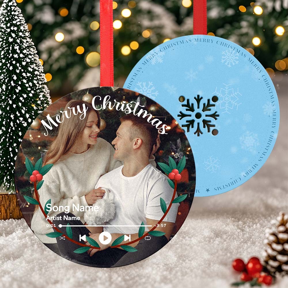 Custom Music Vinyl Record Christmas Ornaments - Play Music, Relive Cherished Memories - auphotoblanket