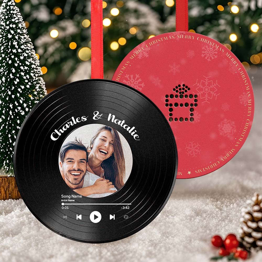Custom Music Vinyl Record Christmas Ornaments - Play Music, Relive Cherished Memories - auphotoblanket
