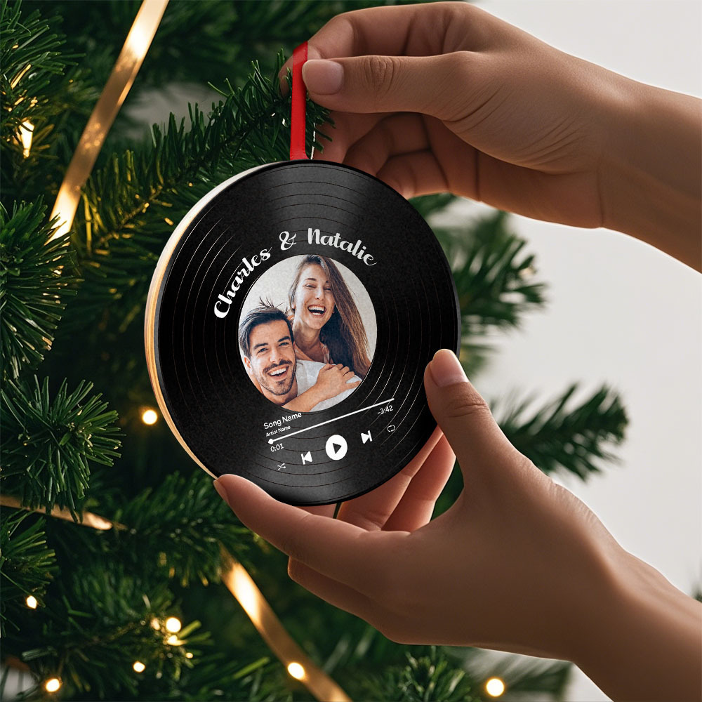 Custom Music Vinyl Record Christmas Ornaments - Play Music, Relive Cherished Memories - auphotoblanket