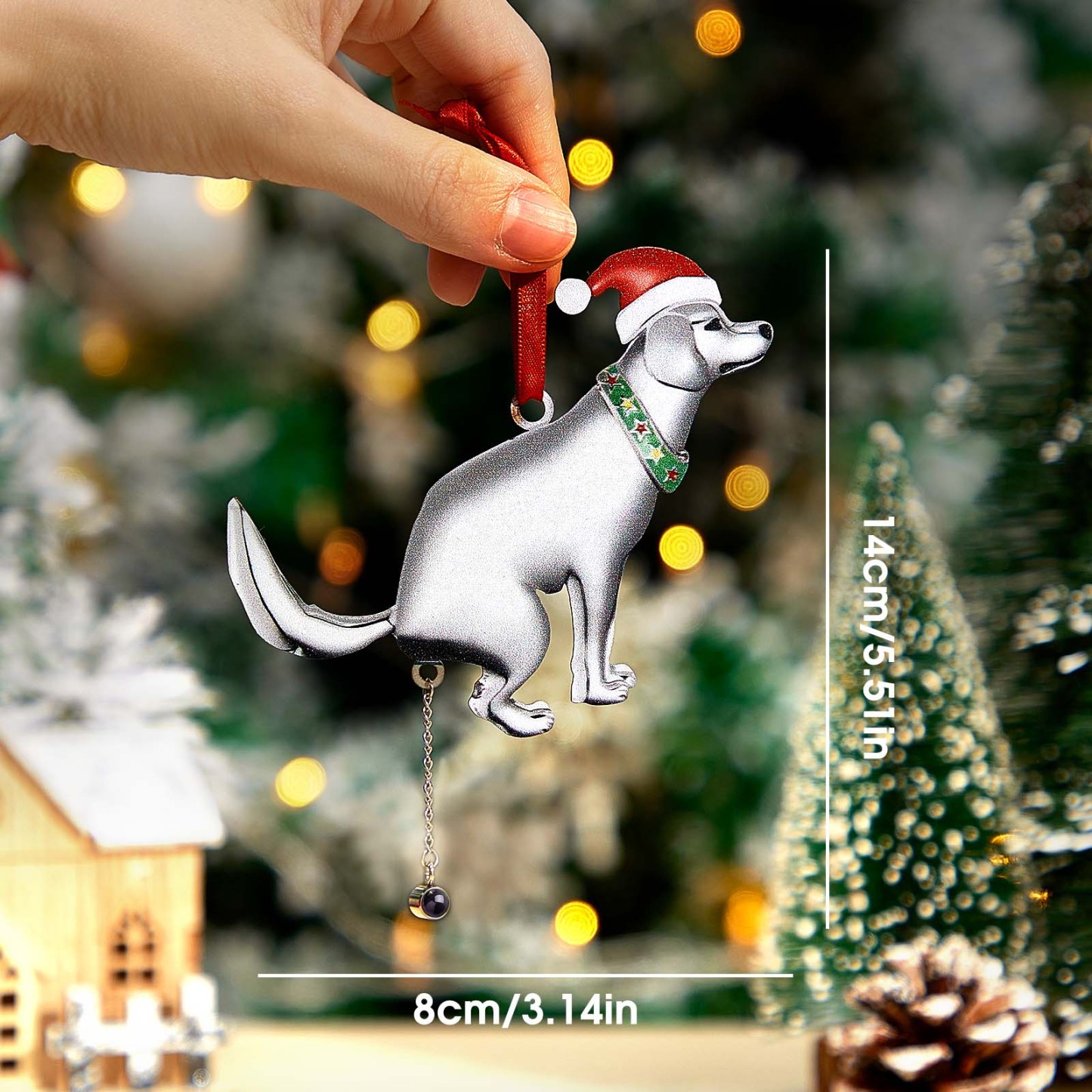 Personalized Projection Photo Christmas Ornament Funny Dog Ornament Gifts for Pet Lovers - auphotoblanket