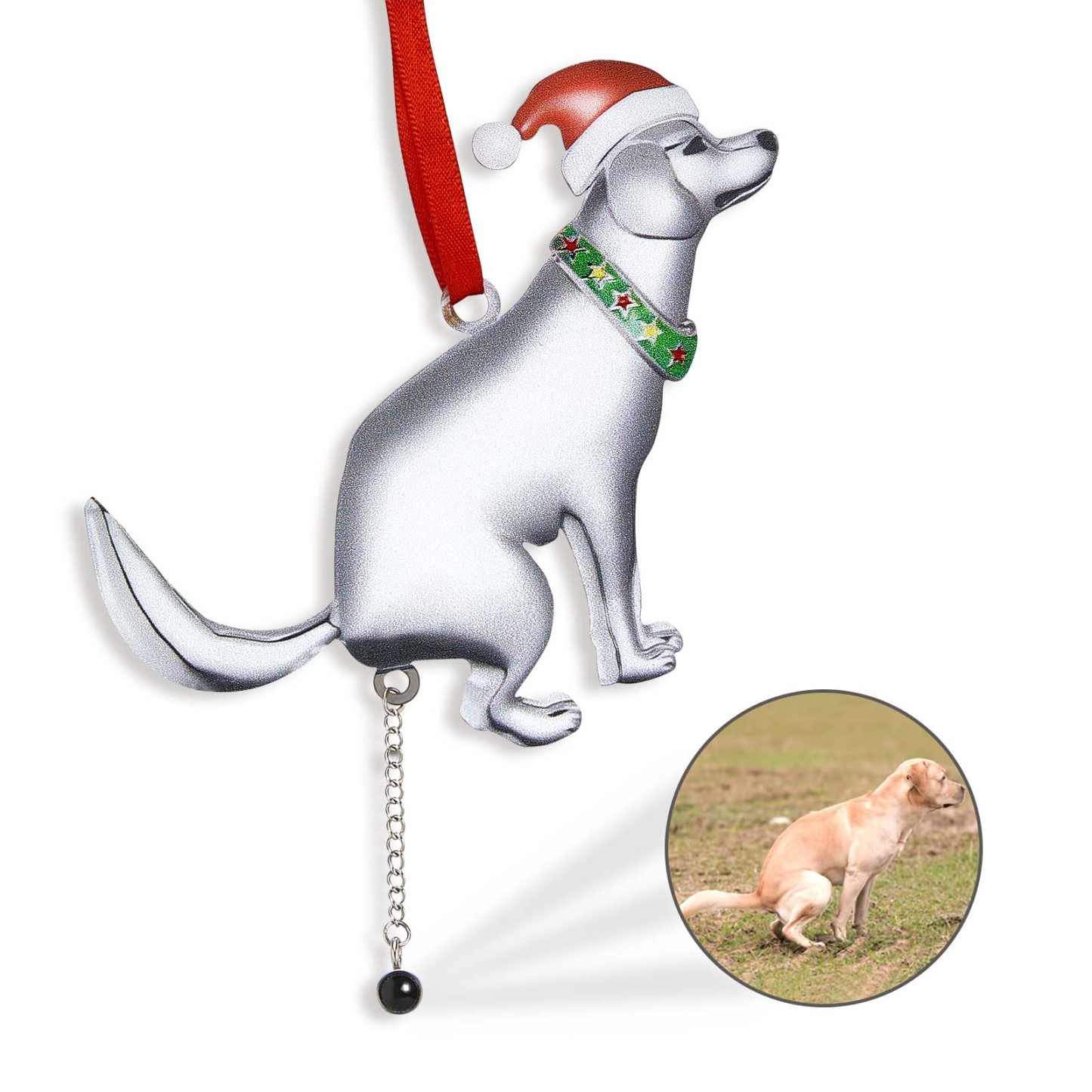 Personalized Projection Photo Christmas Ornament Funny Dog Ornament Gifts for Pet Lovers - auphotoblanket