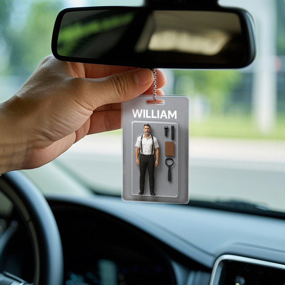 Custom Action Figure Pack Packaging Toy Box Style Art Gift Personalized Acrylic Car Hanger