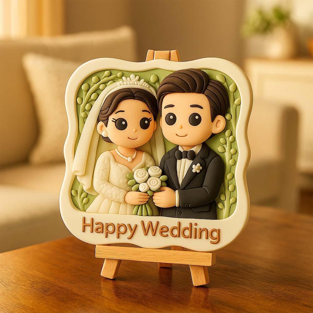 Custom Wedding Figurine 3D Printed Couple Gift Unique Bride and Groom Keepsake Romantic Personalized Wedding Decoration - auphotoblanket
