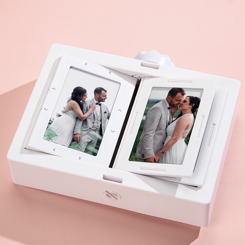 Personalized Rotating Photo Frame Carousel Custom Photo Desktop Photo Reel Flip & Spin Photo Box 2025 Christmas Gifts - auphotoblanket