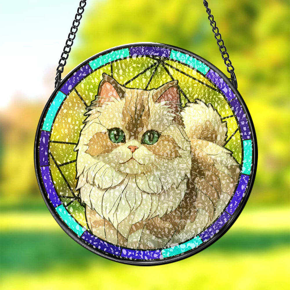 Custom Personalized Pet Memorial Ornament Pet Stained Glass Art Suncatcher Gifts for Pet Lovers - auphotoblanket