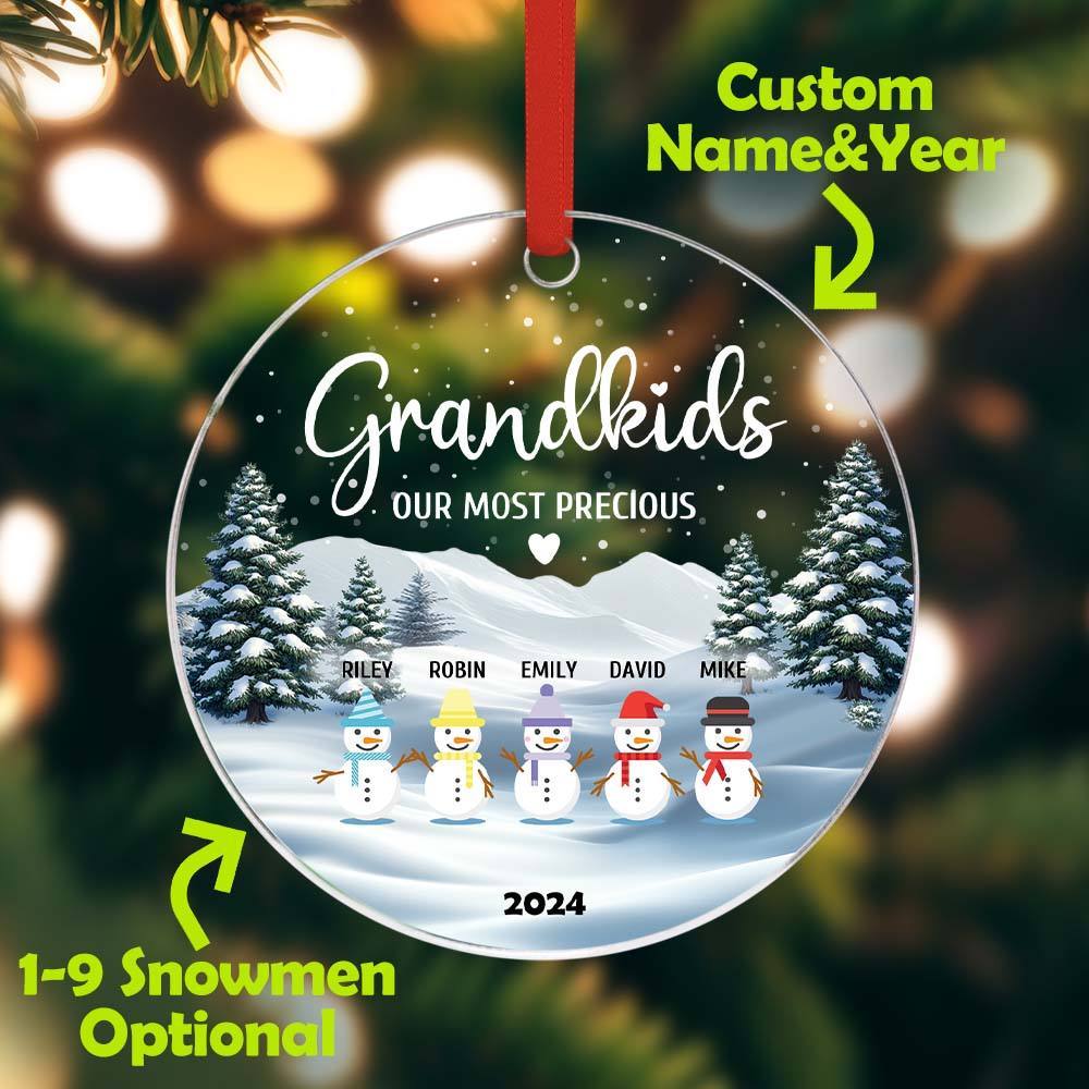 Personalized Snowman Ornament with Name Christmas Family Ornament for Christmas Gifts - auphotoblanket