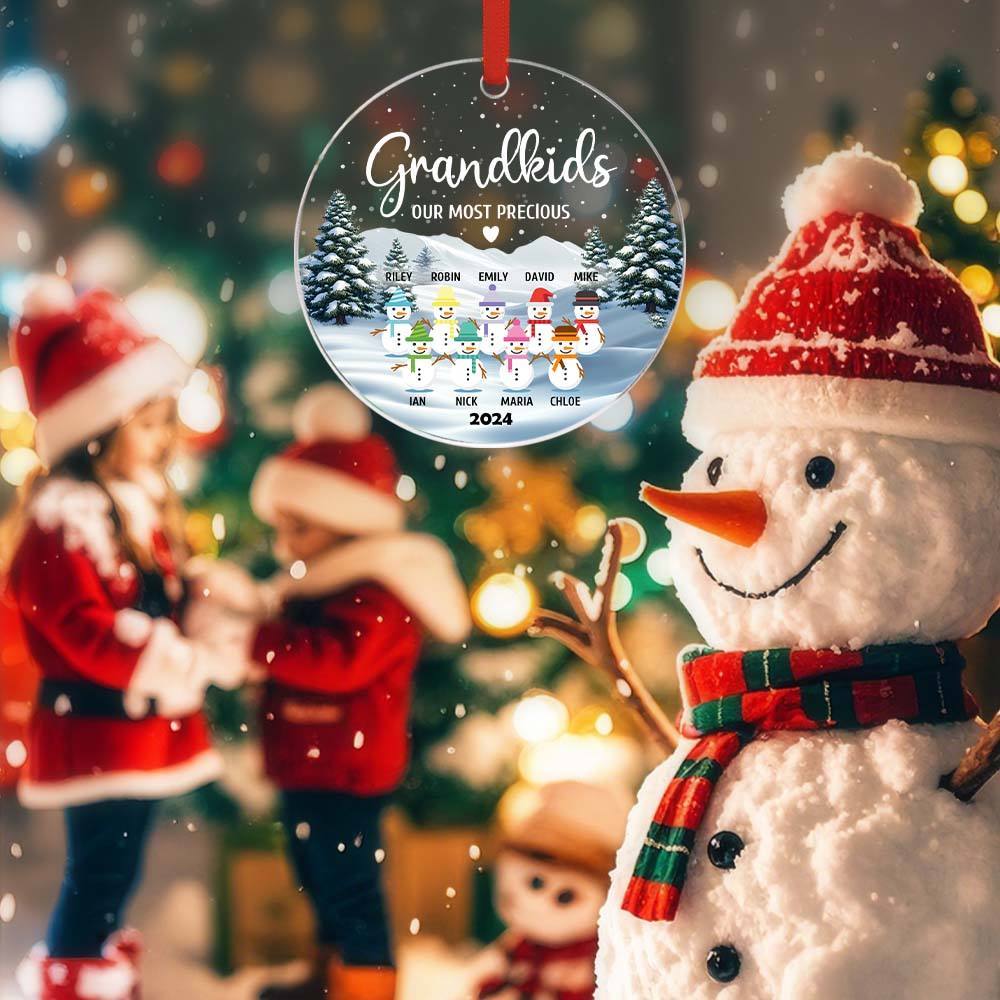 Personalized Snowman Ornament with Name Christmas Family Ornament for Christmas Gifts - auphotoblanket