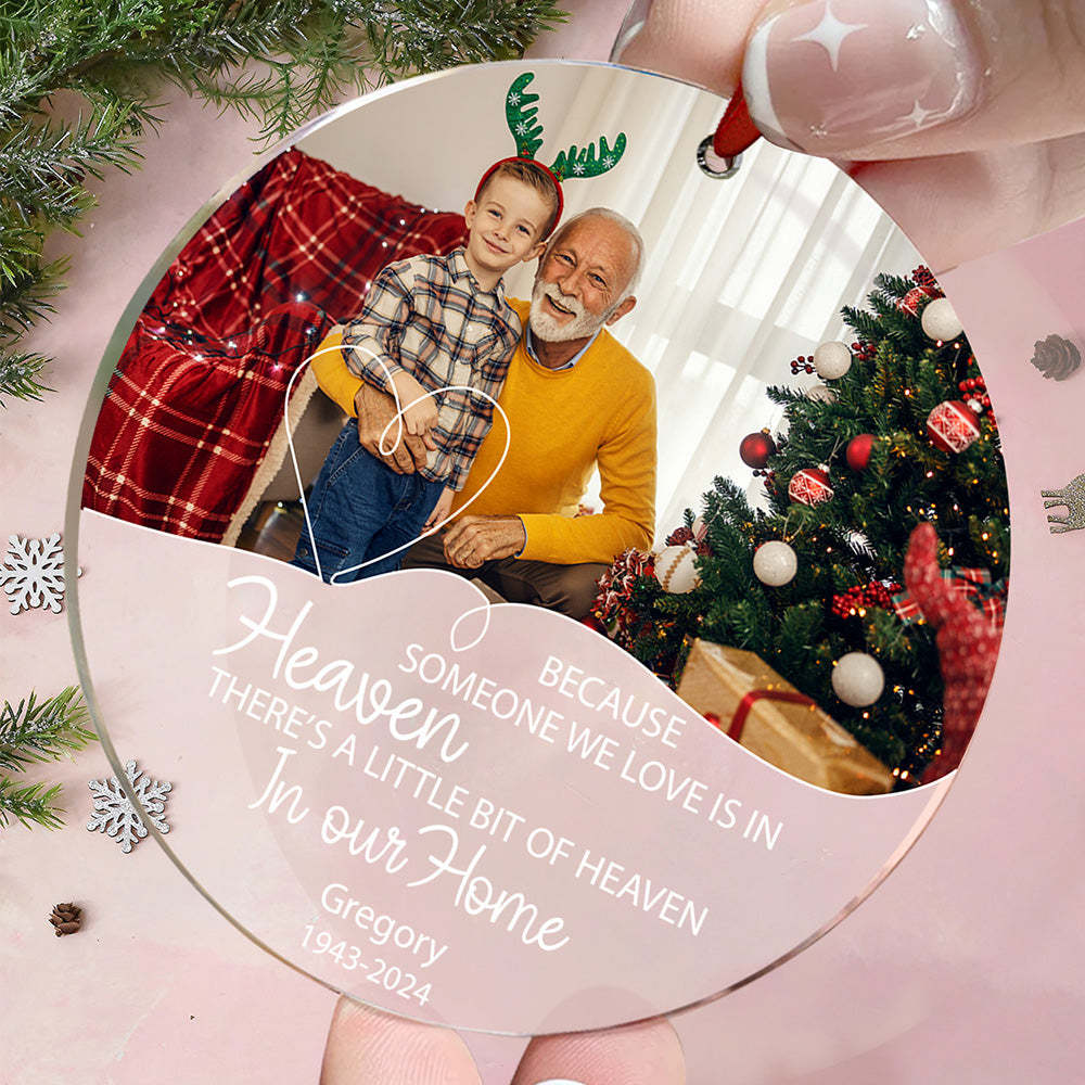 Personalized In Loving Memory Christmas Ornament with Photo Memorial Ornaments for Christmas Gift - auphotoblanket