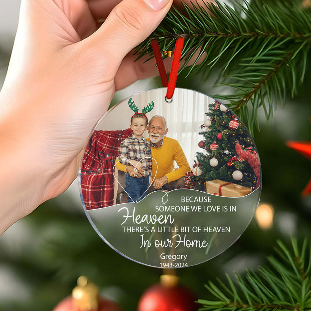 Personalized In Loving Memory Christmas Ornament with Photo Memorial Ornaments for Christmas Gift - auphotoblanket
