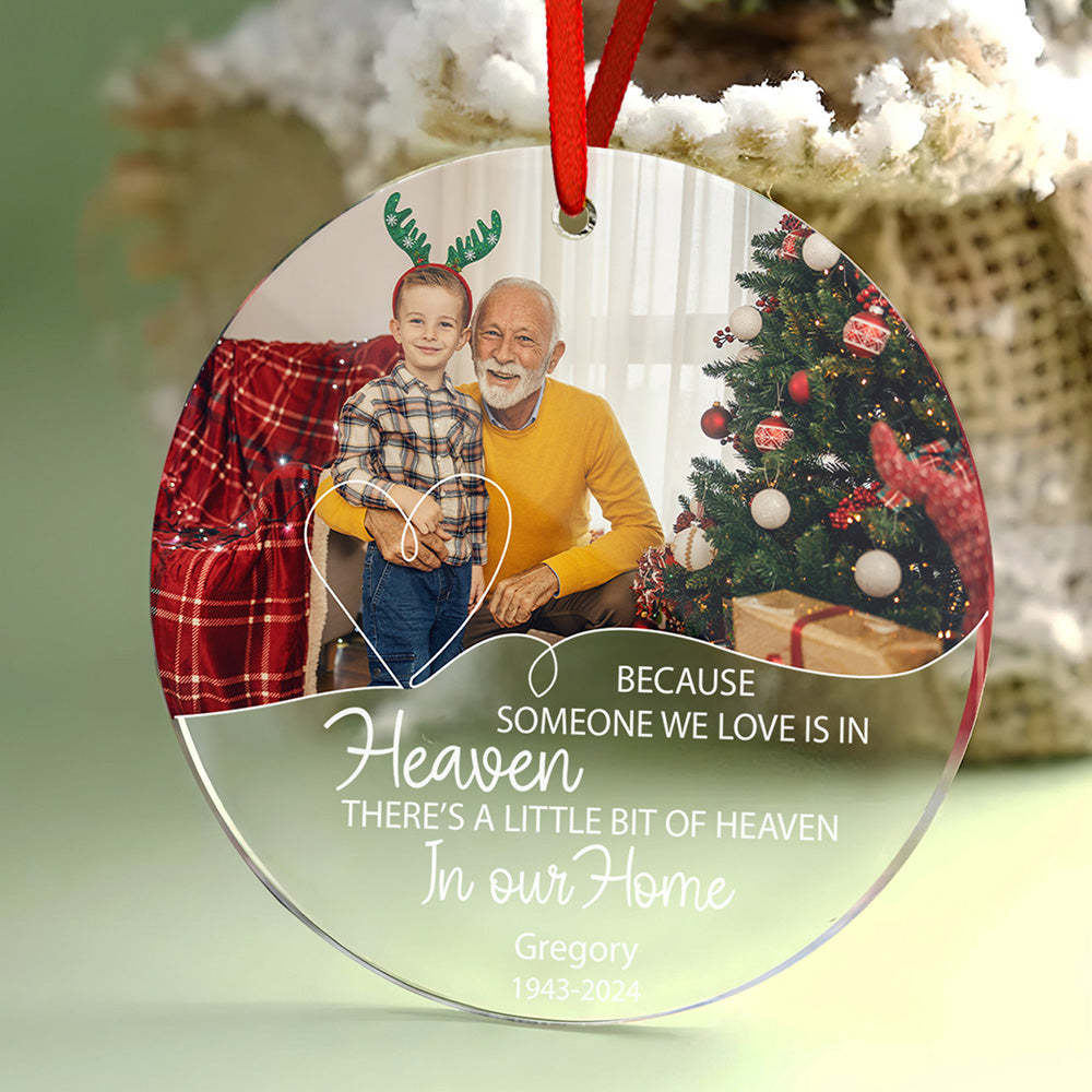 Personalized In Loving Memory Christmas Ornament with Photo Memorial Ornaments for Christmas Gift - auphotoblanket
