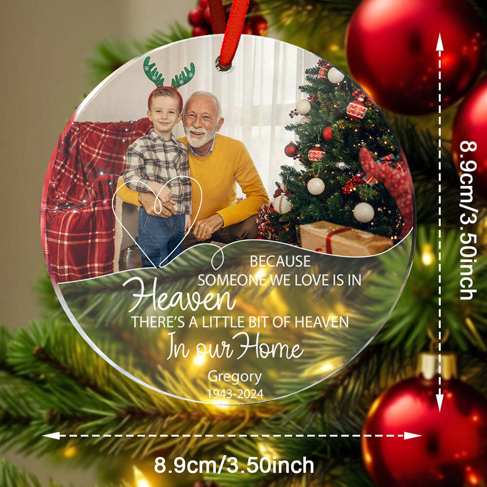 Personalized In Loving Memory Christmas Ornament with Photo Memorial Ornaments for Christmas Gift - auphotoblanket