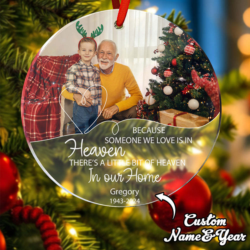 Personalized In Loving Memory Christmas Ornament with Photo Memorial Ornaments for Christmas Gift - auphotoblanket