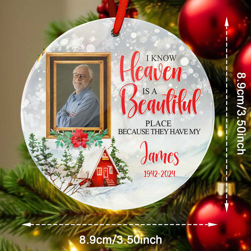 Personalized Memorial Ornament Christmas Photo Ornament for Christmas Gift - auphotoblanket