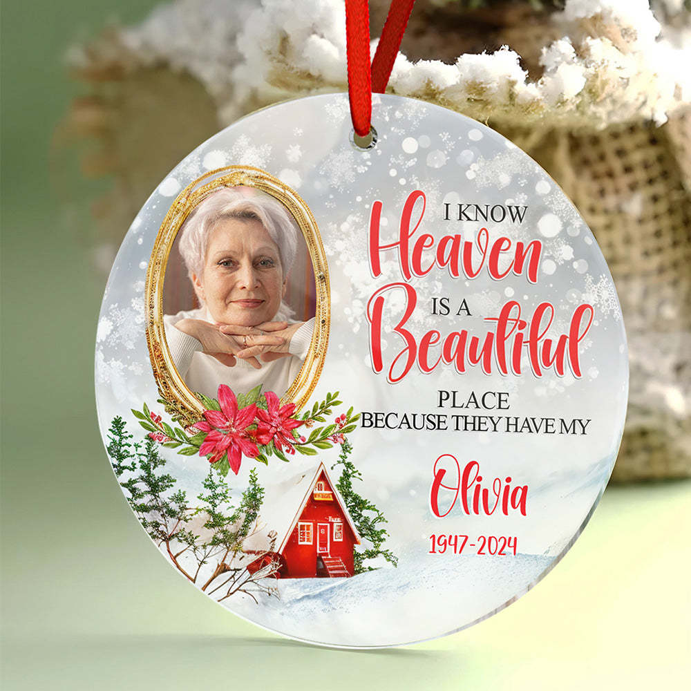 Personalized Memorial Ornament Christmas Photo Ornament for Christmas Gift - auphotoblanket