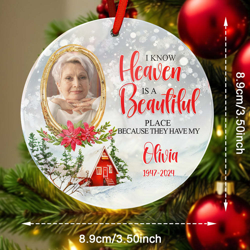 Personalized Memorial Ornament Christmas Photo Ornament for Christmas Gift - auphotoblanket