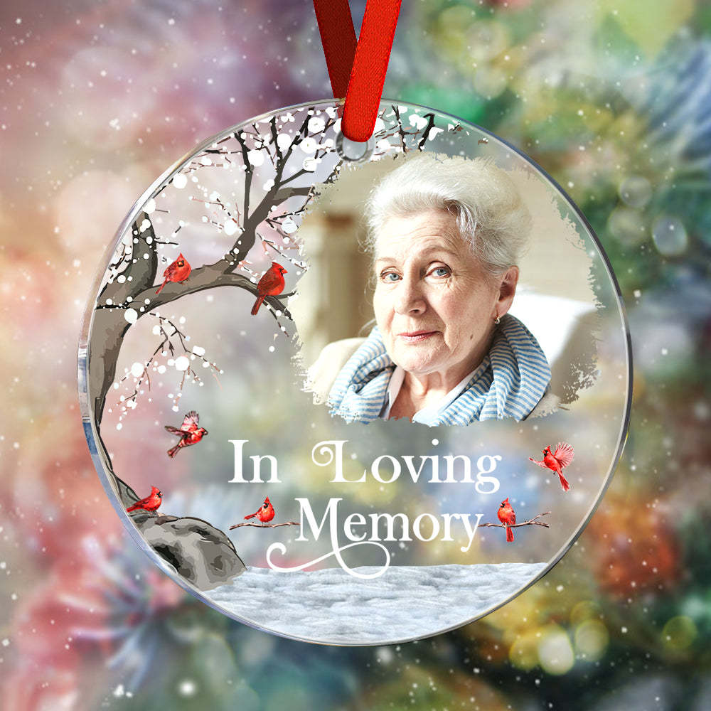Personalized Memorial Ornament with Photo Christmas Ornament Memorial Gift for Family or Friends - auphotoblanket
