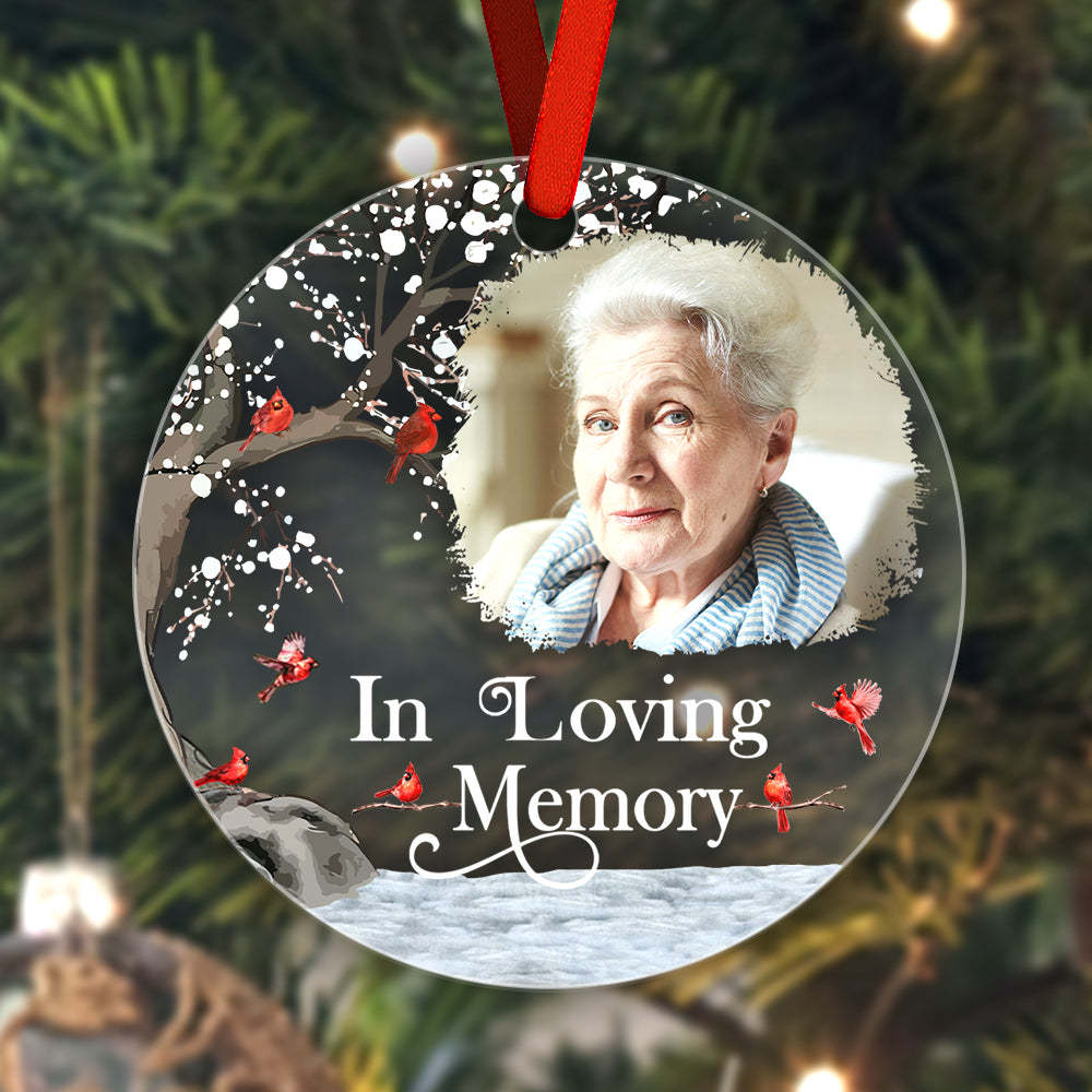 Personalized Memorial Ornament with Photo Christmas Ornament Memorial Gift for Family or Friends - auphotoblanket