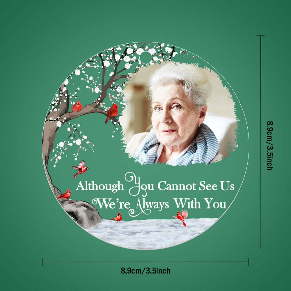 Personalized Memorial Ornament with Photo Christmas Ornament Memorial Gift for Family or Friends - auphotoblanket